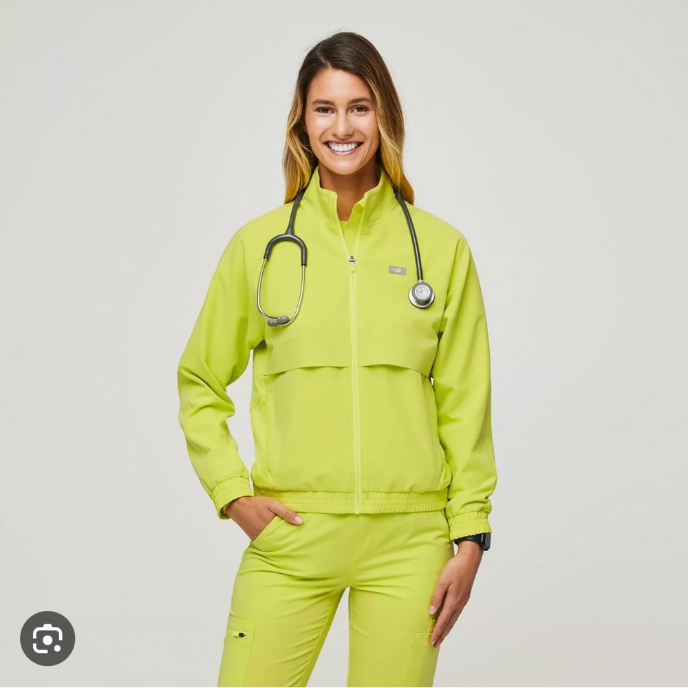 FIGS scrubs Sydney track jacket in limited edition citrine yellow